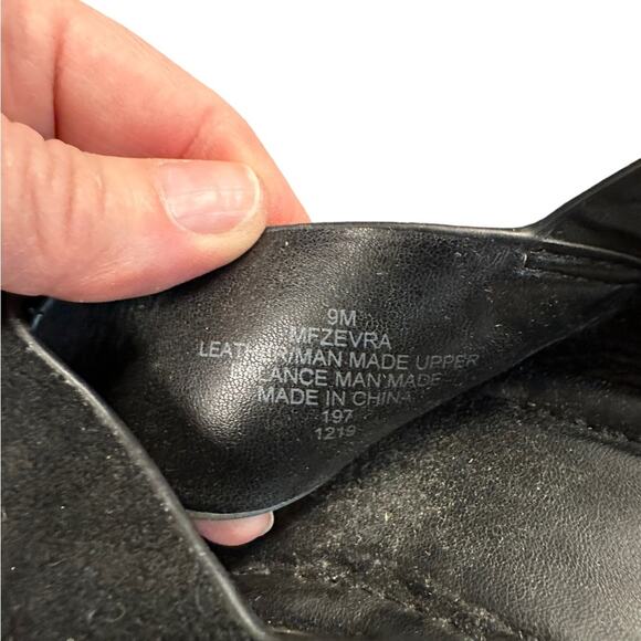 Marc Fisher Womens Size 9 Black Suede and Snakeskin Wedges with Sisal Heels - Picture 5 of 7